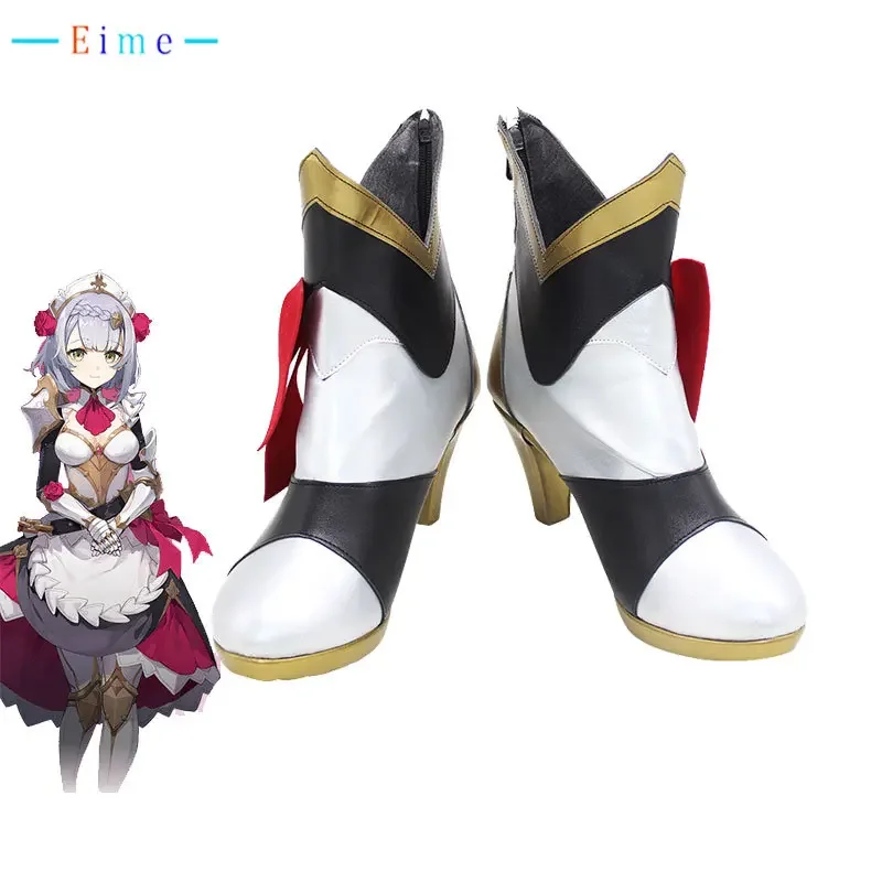Game Genshin Impact Noelle Cosplay Shoes PU Leather Shoes Halloween Carnival Boots Cosplay Props Custom Made