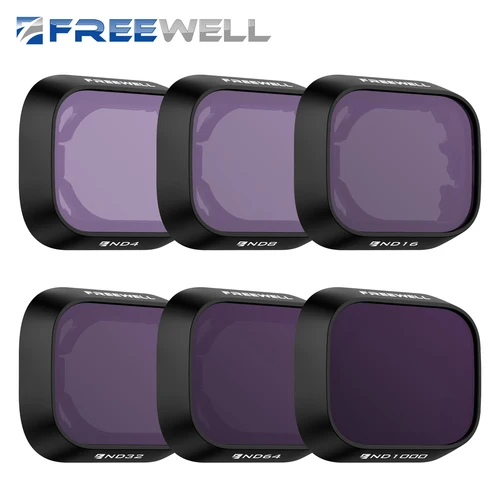 Imagen 1 del producto Freewell filtros ND para Dron profesional, accesorios de filtro para DJI Mini 3/Mini 3 Pro ND4/ND8/ND16/ND32/ND64/ND1000, 6 unidades por juego