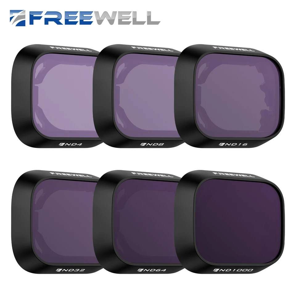 Freewell Standard Day ND Filter Kit for DJI Flip Drone ND8, ND16, ND32, ND64, ND128, PL filters for light reduction, improved colors and smooth motion