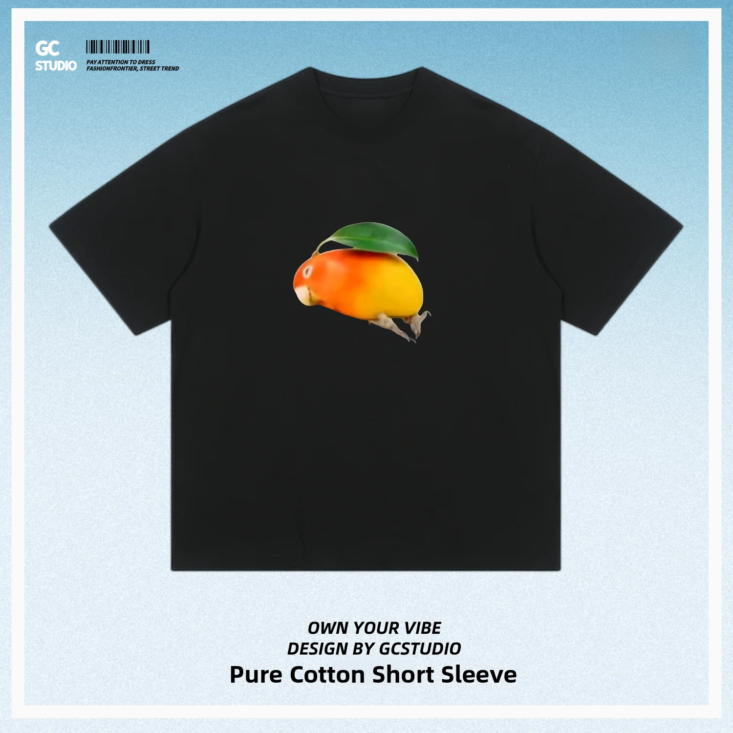 Parrot Meme Cotton T-Shirt Unisex Loose Short Sleeve Pet Print Breathable Casual Fashionable Bird Guide Heavyweight Cotton Tee