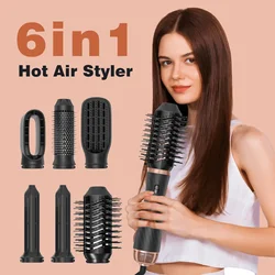 6 In 1 Hair Dryer Hot Comb Set Professional Curling Iron Hair Straightener Styling Tool Curler And Straightening Heating Brush