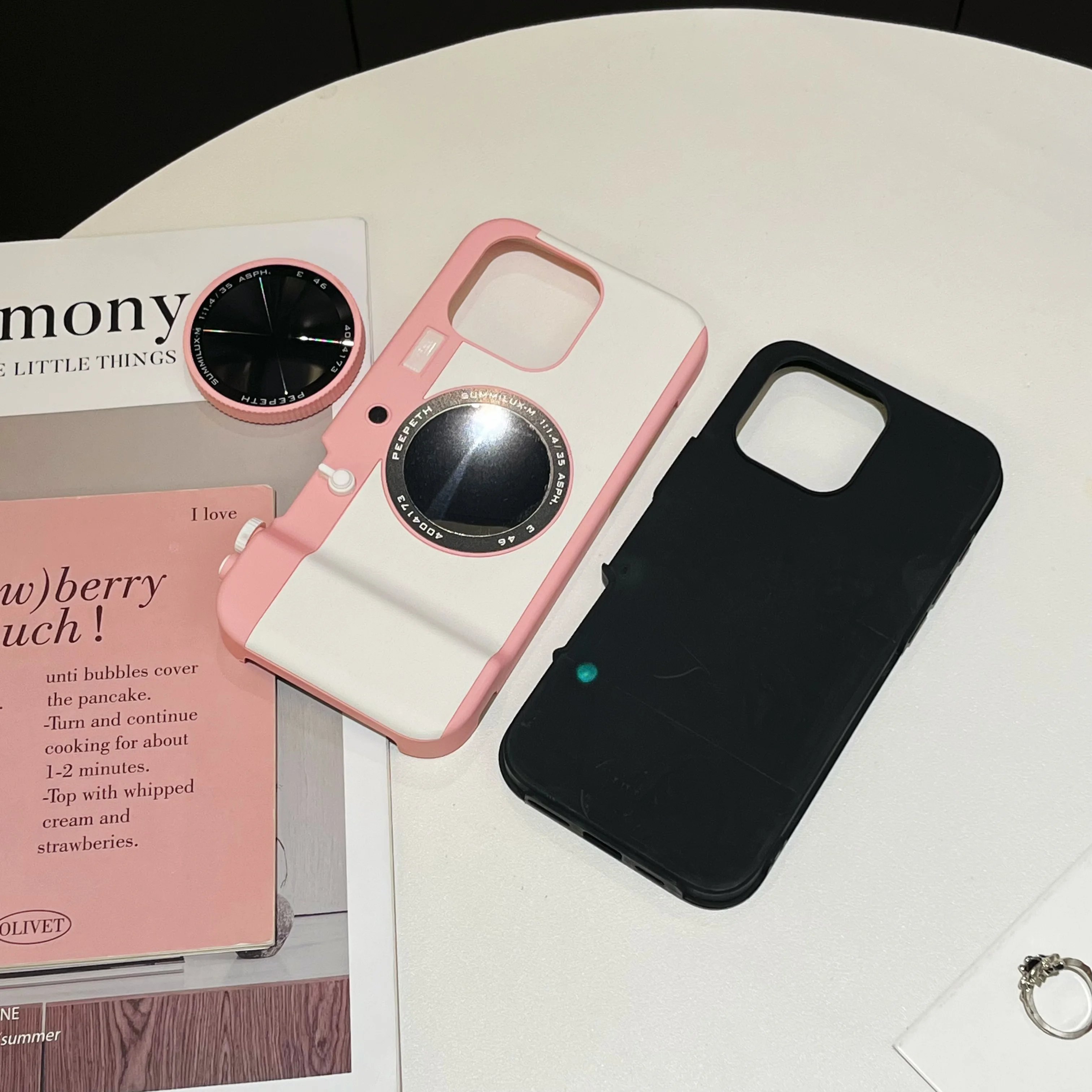 Retro Magnetic Multifunctional Bluetooth Camera Phone Case For iPhone 16 15 14 12 13 11 Pro Max Cosmetic Mirror Shockproof Cover - Image 5