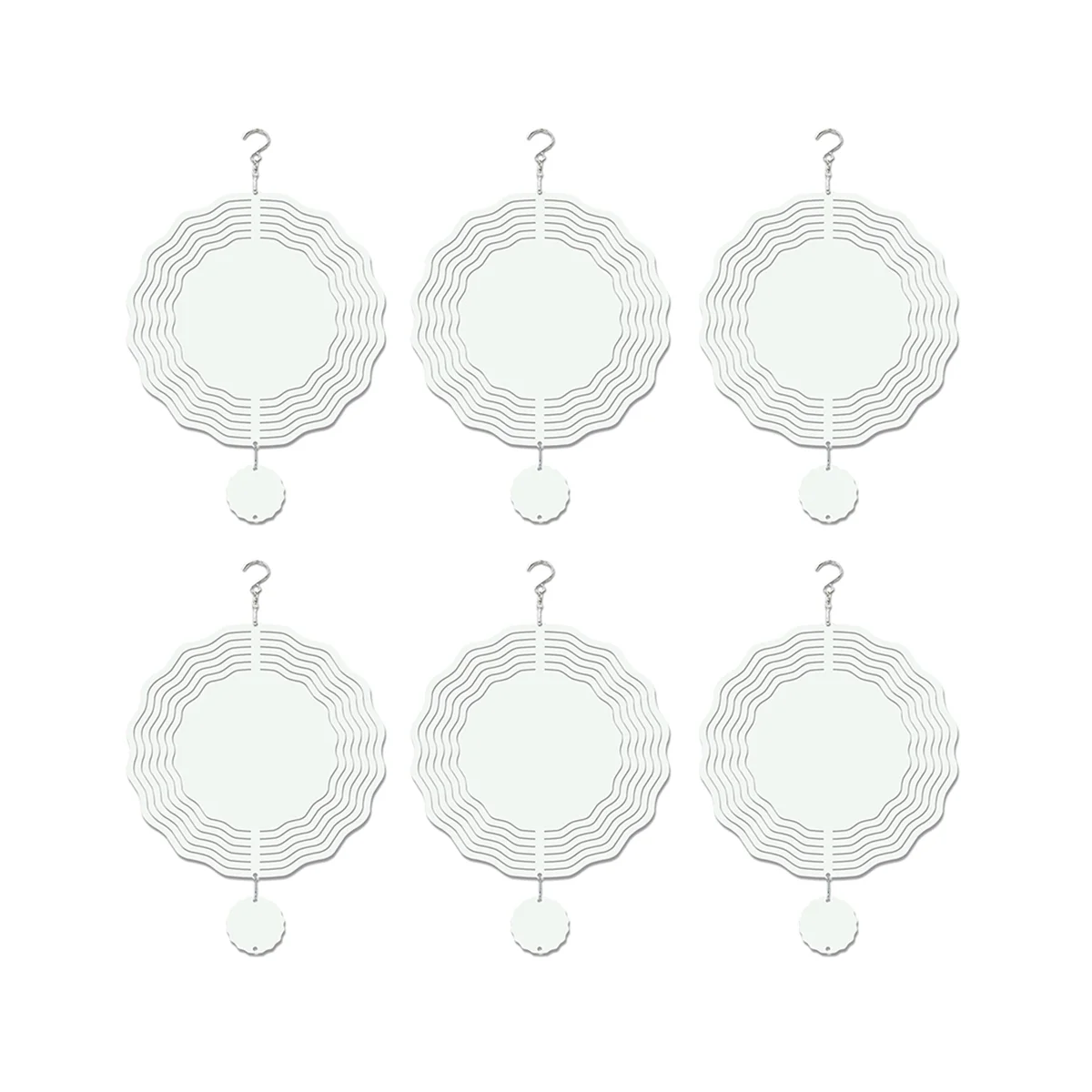 

6 упаковок 10 дюймов сублимационный Спиннер, 3D Спиннер, уличные Спиннеры, подвесные для сада