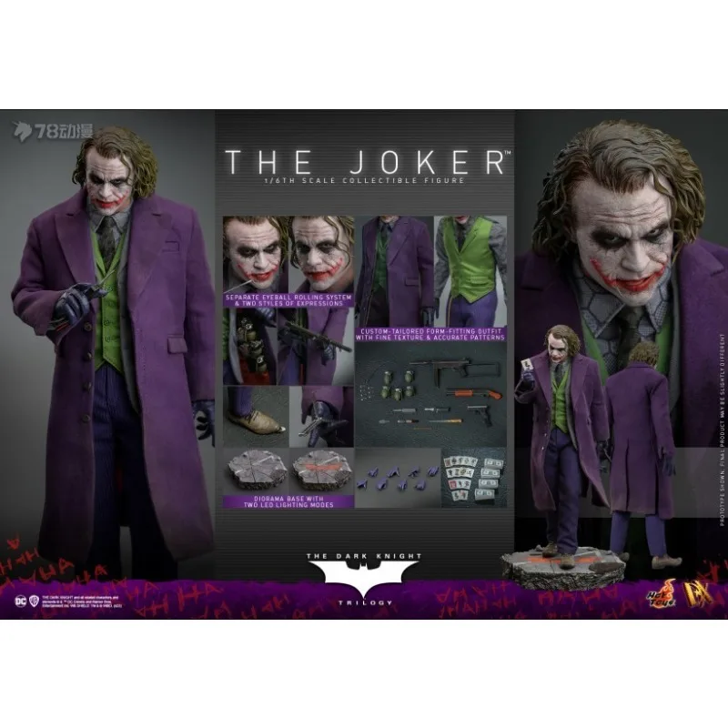 HOT TOYS Osoriginal 1-6 Mobile Doll Deluxe DX32 "Batman: The Dark Knight" Joker Figurka Model Zabawki Ozdoby Prezenty dla Chłopca