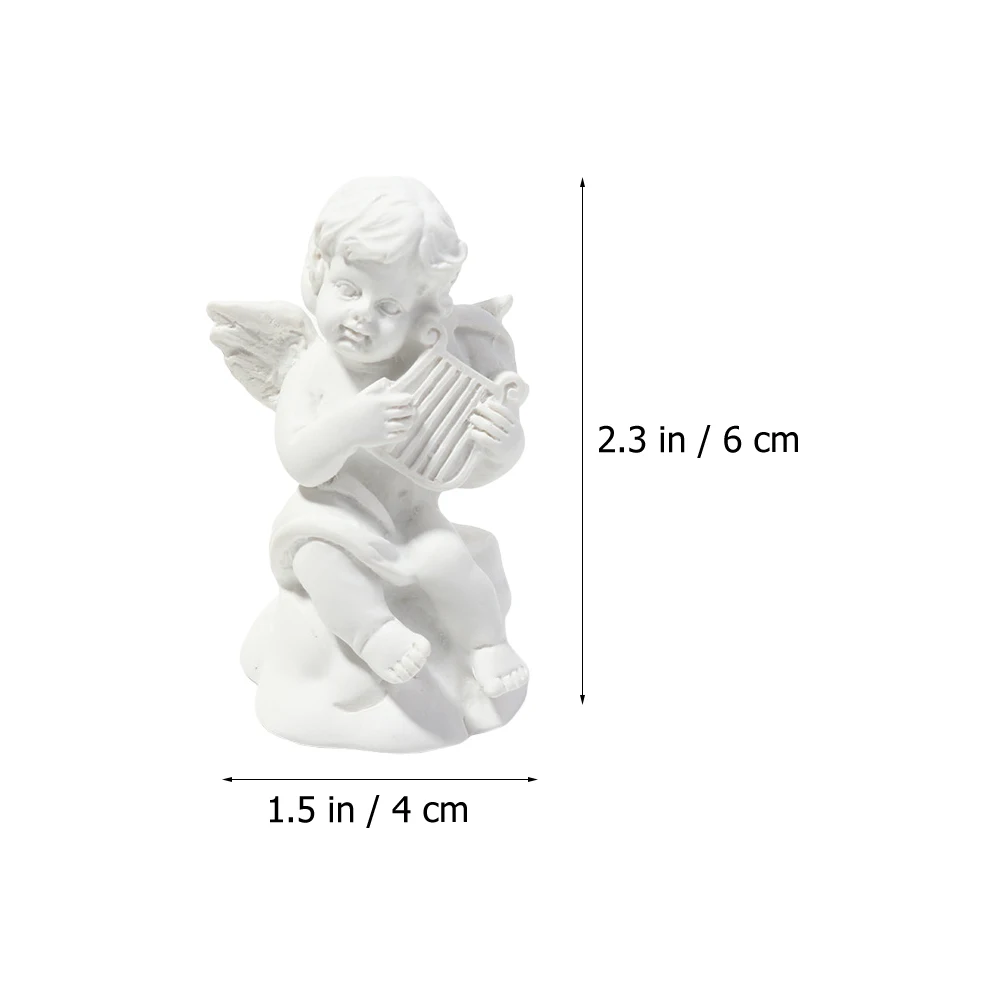 

4 Pcs Decorations Resin Angel Ornament Gift Shelf Sitting Angels Figurines