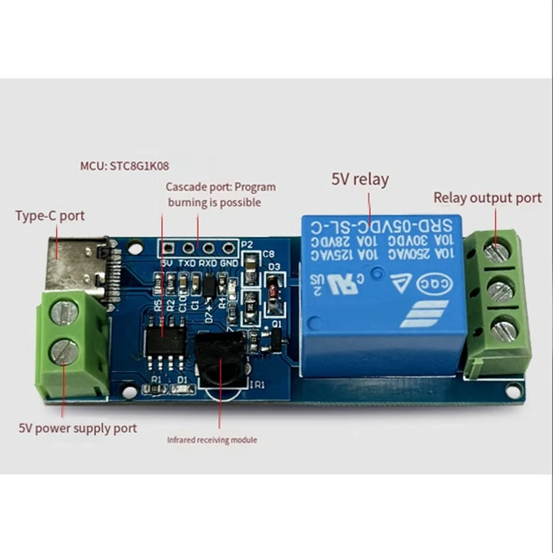 Infrared Remote Control Single Relay Module Self-Locking Tapping Multi-Functional Convenient Portable Utility Module