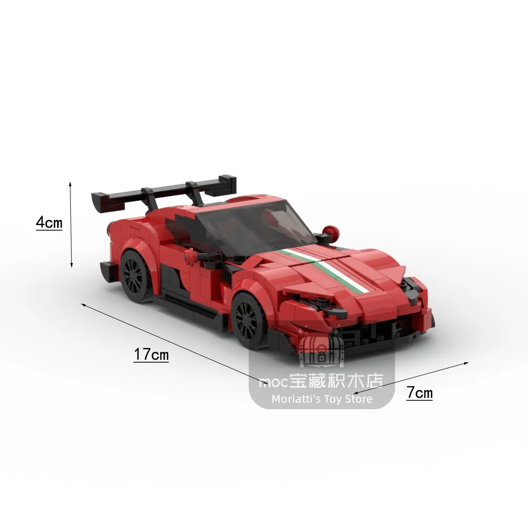 MOC Ferraried 812 GTS V12 racing sports car Vehicle Speed Champion Racer Building Blocks Brick Creative Garage Toys for Boys