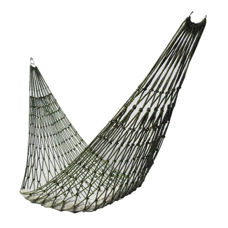 Portable Camping Hammock, Nylon Net Hanging Bed for Outdoor Garden Beach Travel with Rope image 2