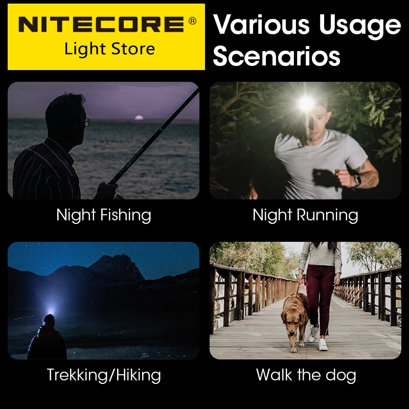 Originale NITECORE NU11 Cap Light Intelligent IR Motion Sensor Clip-on 90 ° angolo regolabile + batteria lampada Night Fishing Trekking