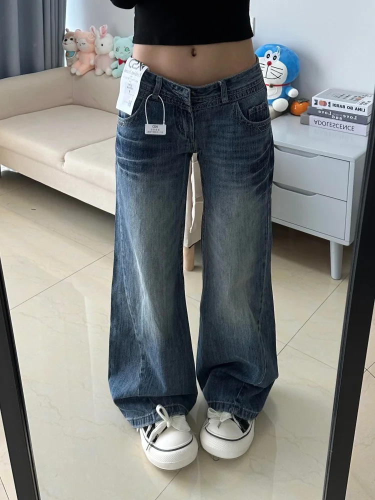 حجم كبير الأمريكية الرجعية Fce اصطف متوهج الدينيم الجينز المرأة فضفاضة غير ضيقة طماق سليم بنطال ذو قصة أرجل واسعة جرس بوت