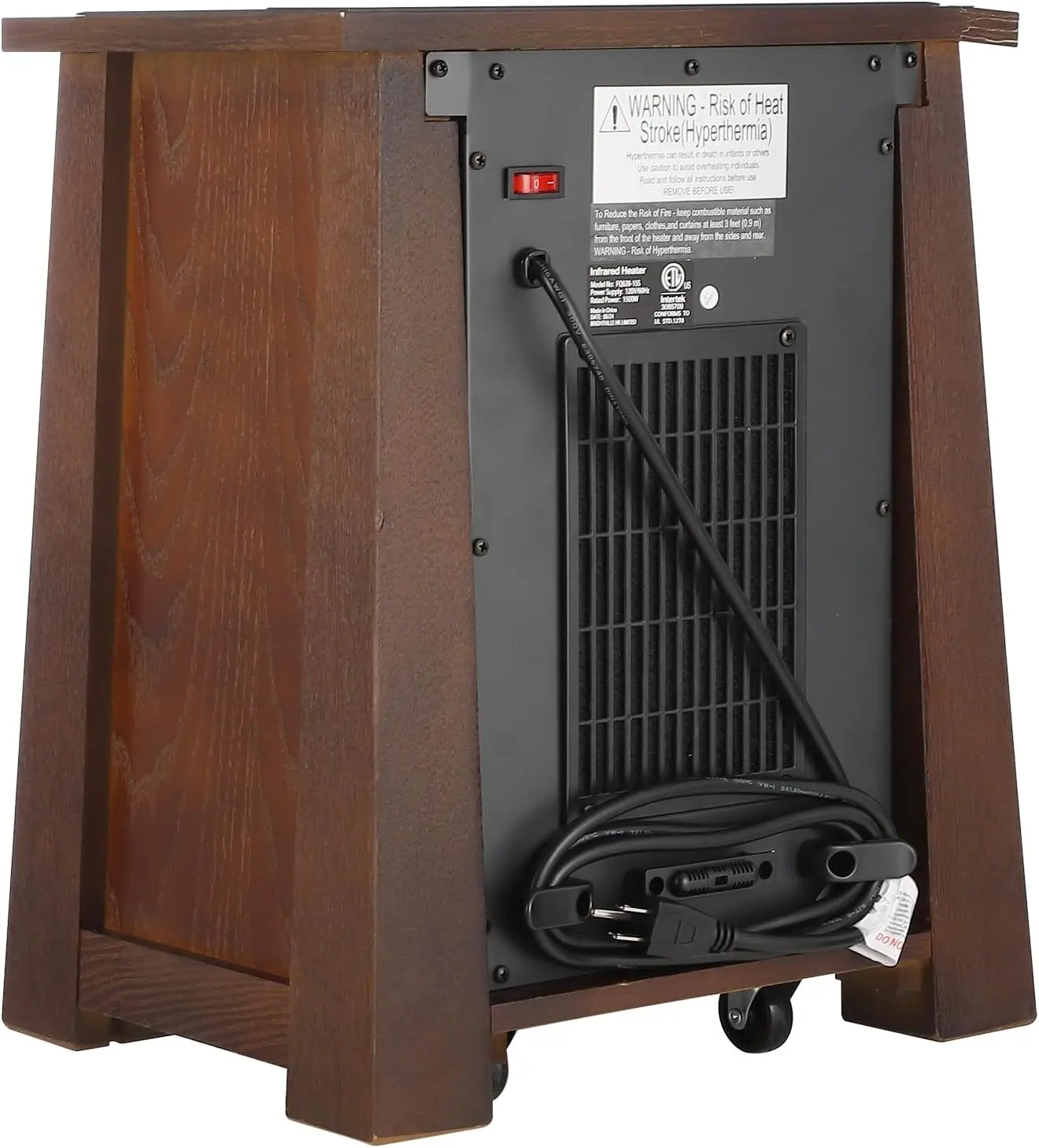 Infrared Quartz Space Heater for Indoor Use, 1500W Electric Room Heaters with Remote Control, Thermostat, Oscillation