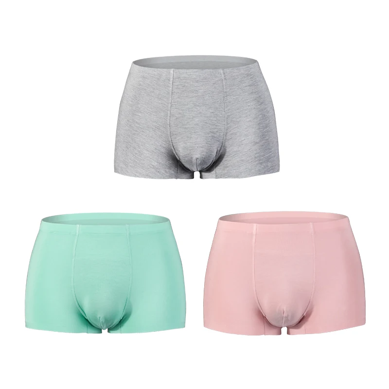 

3 шт. Мужское нижнее белье, мужские брюки в четыре оправы, модальная поддержка мошонки без шрамов, спортивные дышащие и антибактериальные шорты