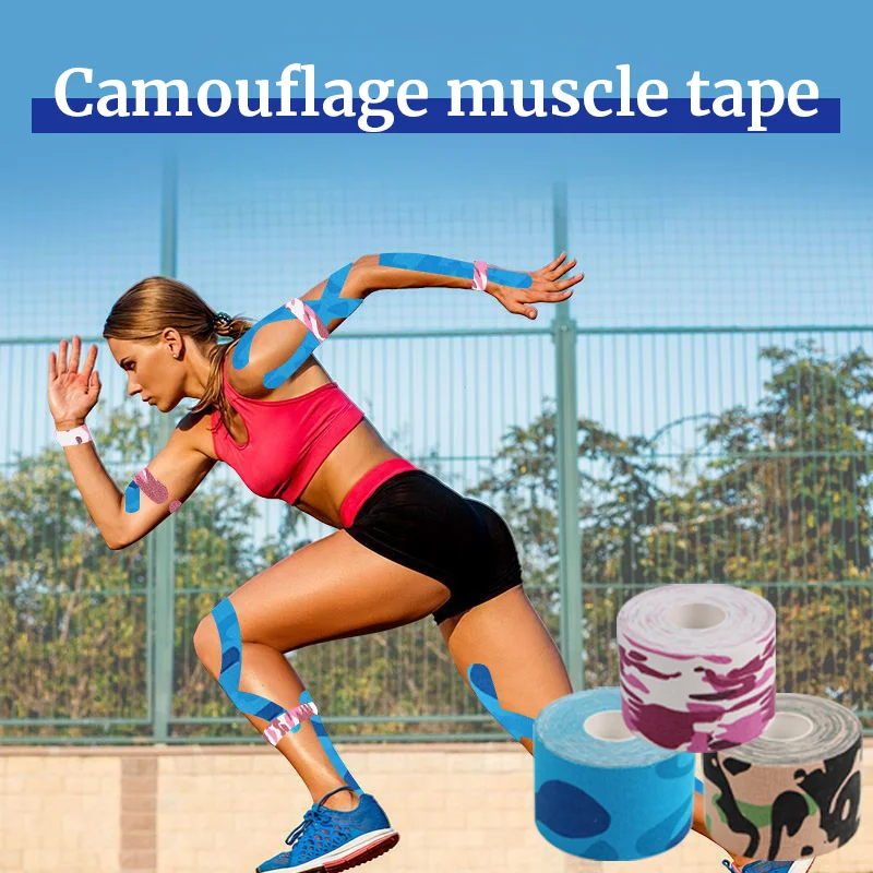 Kinematic tape, waterproof strip, elastic sports tape used for sports and weightlifting, muscle strain relief, and joint support