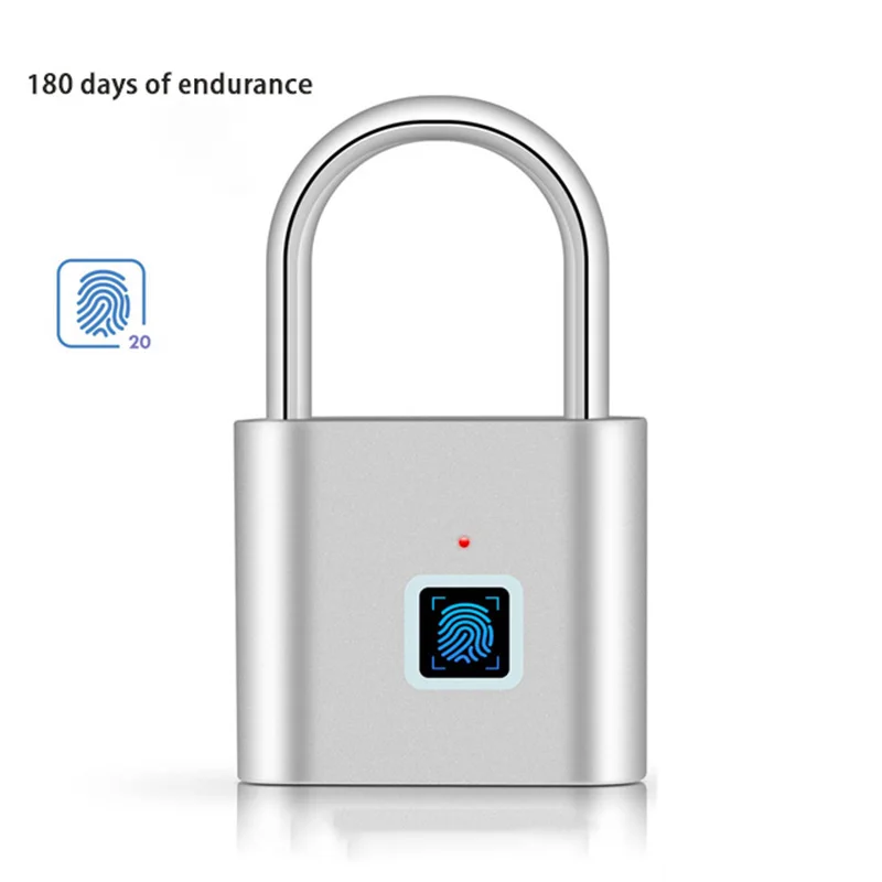 Candado con huella dactilar para puerta, dispositivo de cierre inteligente, recargable por USB, impermeable, biométrico, de aleación de Zinc, Smart