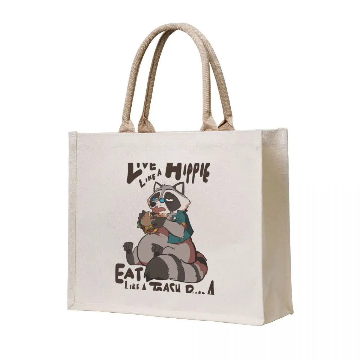 

Live like a Hippie, Eat like a Trash Panda Tote Bag reusable shopping bags Eco bag Women bags