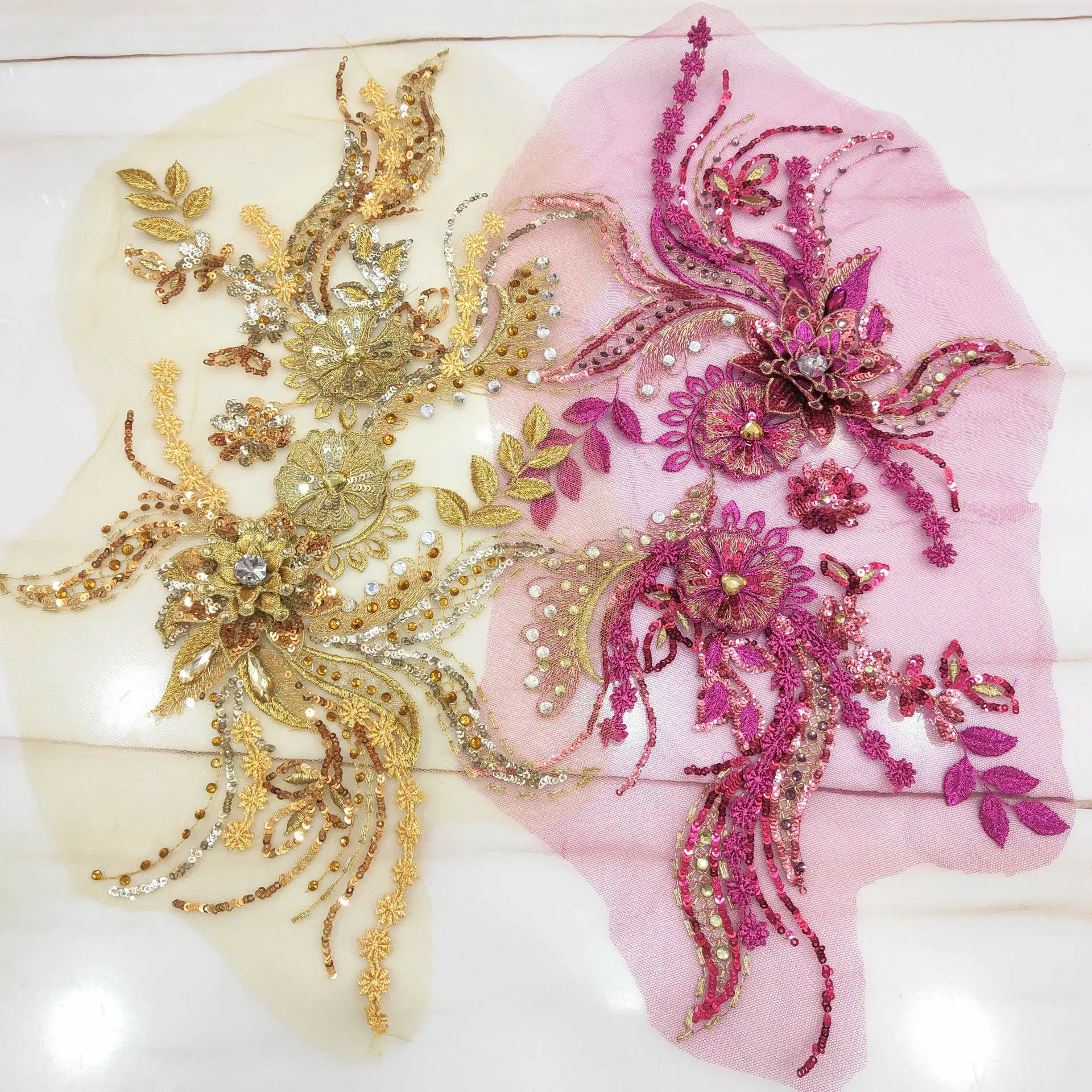 刺繍ビーズスパンコールチューブ生地チュールレースアップリケト - Embroidery Youtube のレビューと価格