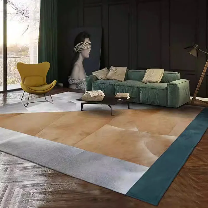 Living Room Simple Geometry Carpet Real Cowhide Rug for Bedroom Customize Parlor large office cloakroom Floor Mat