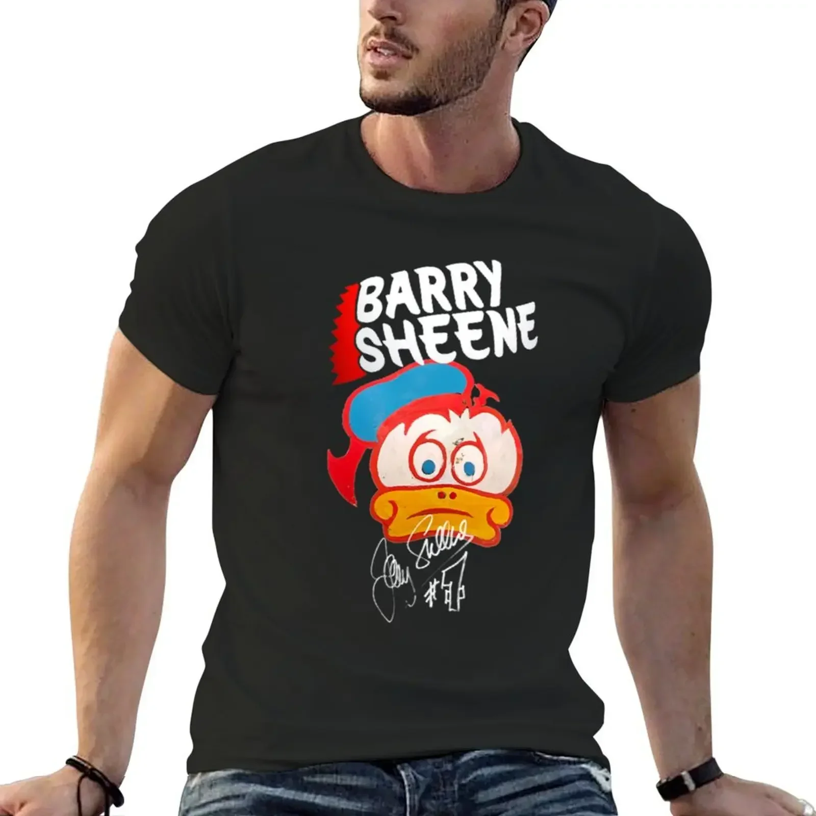 Barry Sheene Duck Helmet Design T-Shirt graphics vintage graphic tee Aesthetic clothing kawaii clothes t shirts for men graphic