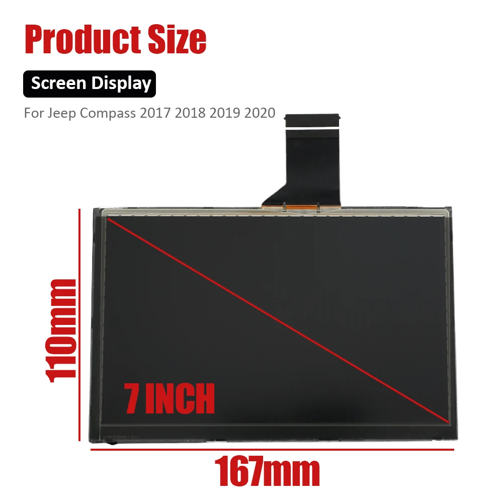 1/3PCS For 2017-2019 Jeep Compass TDO-WXGA0700K00057-V1 TDO-WXGA0700K00033-V2 Car Radio LCD Display and Touch screen 7 inch