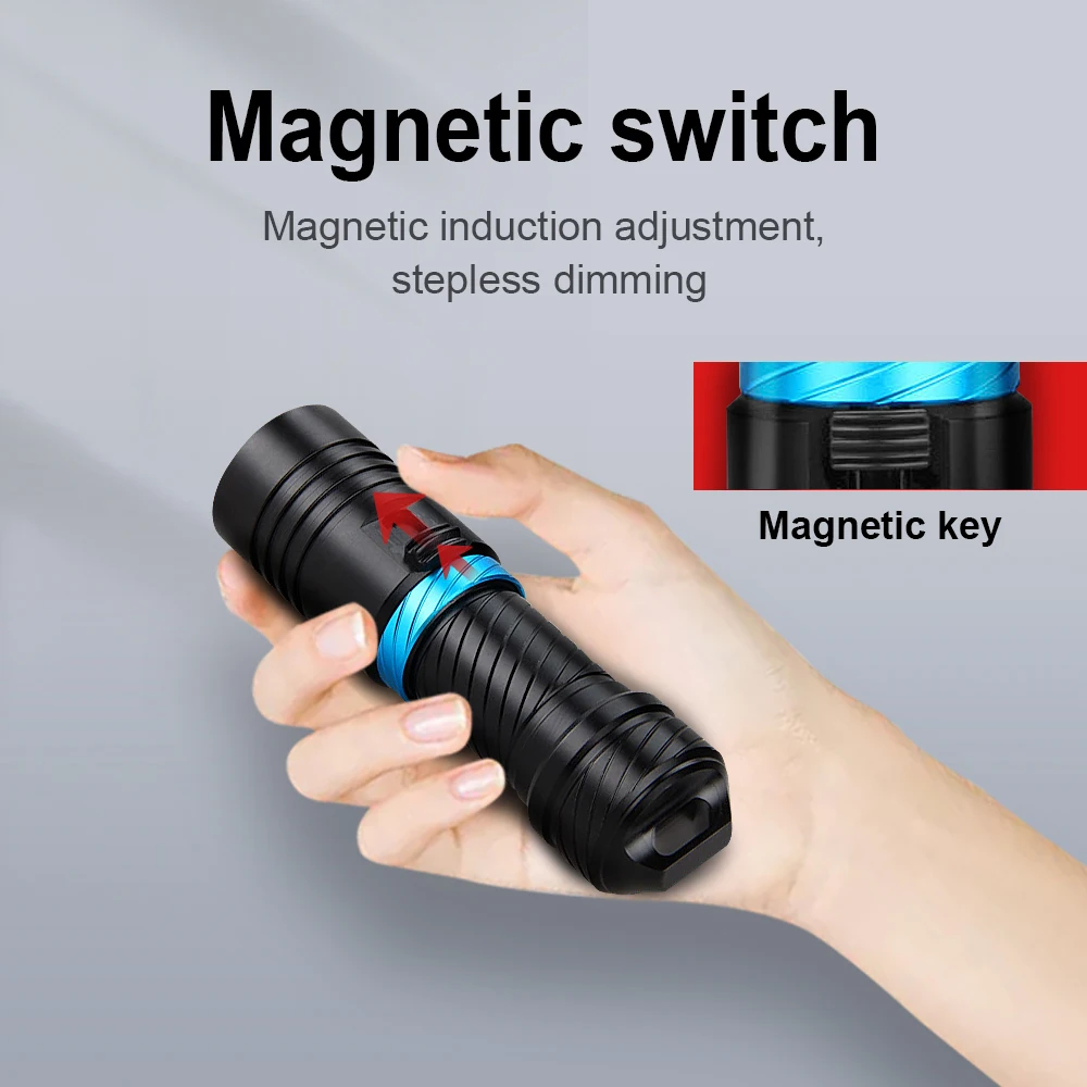 IPX8 High Power L2 wick Diving Flashlight Professional Scuba Diving Flashlight Underwater Light Stepless Dimming Diving Lantern