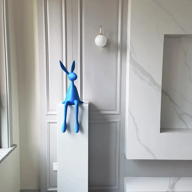 Long-eared rabbit sitting posture decoration living room entrance minimalist creative sculpture decoration