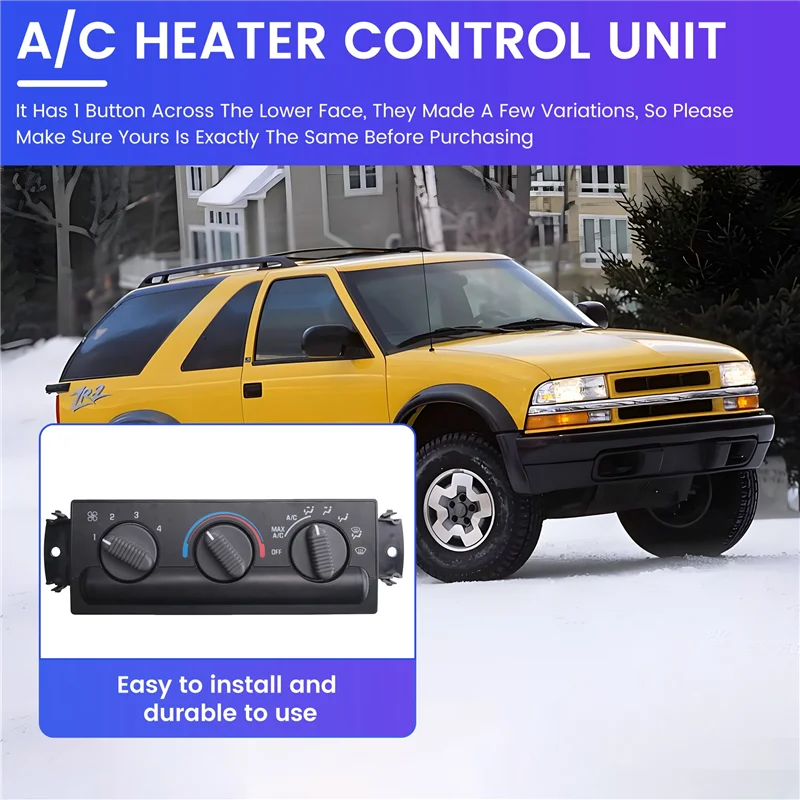 

ABTD-For Chevy S10 Blazer Gmc Jimmy 1998-2005 A/C Heater Climate Control Unit 16233939