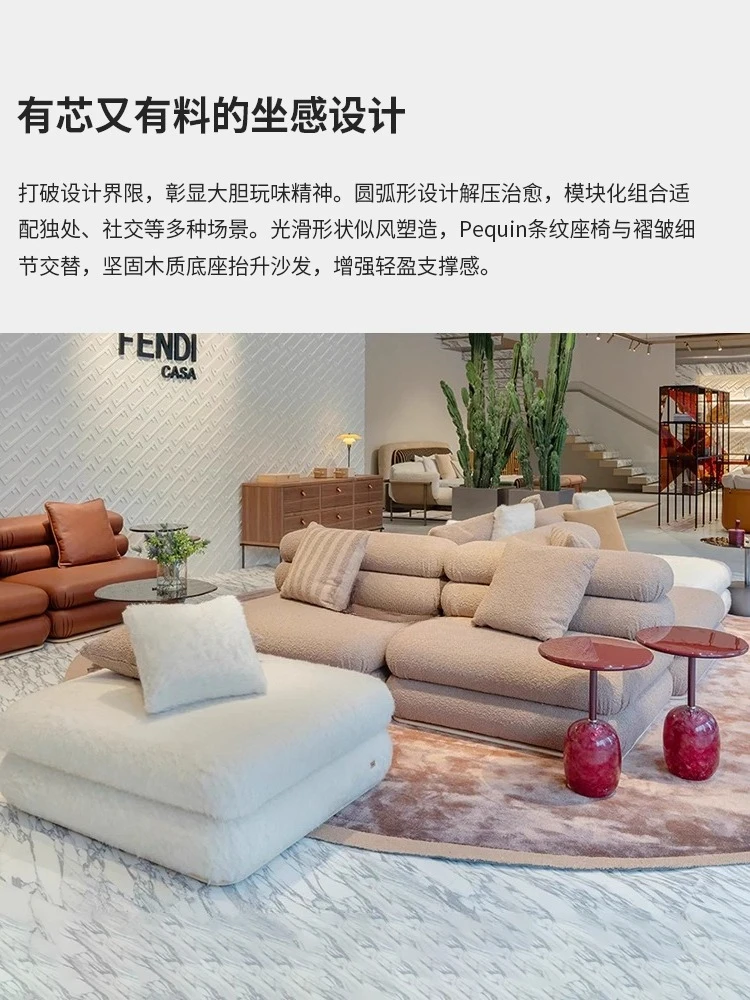 أريكة جزيرة وحديثة وبسيطة بحجم مجاني لغرفة المعيشة وأريكة قماش مربعة المشاهير على الإنترنت