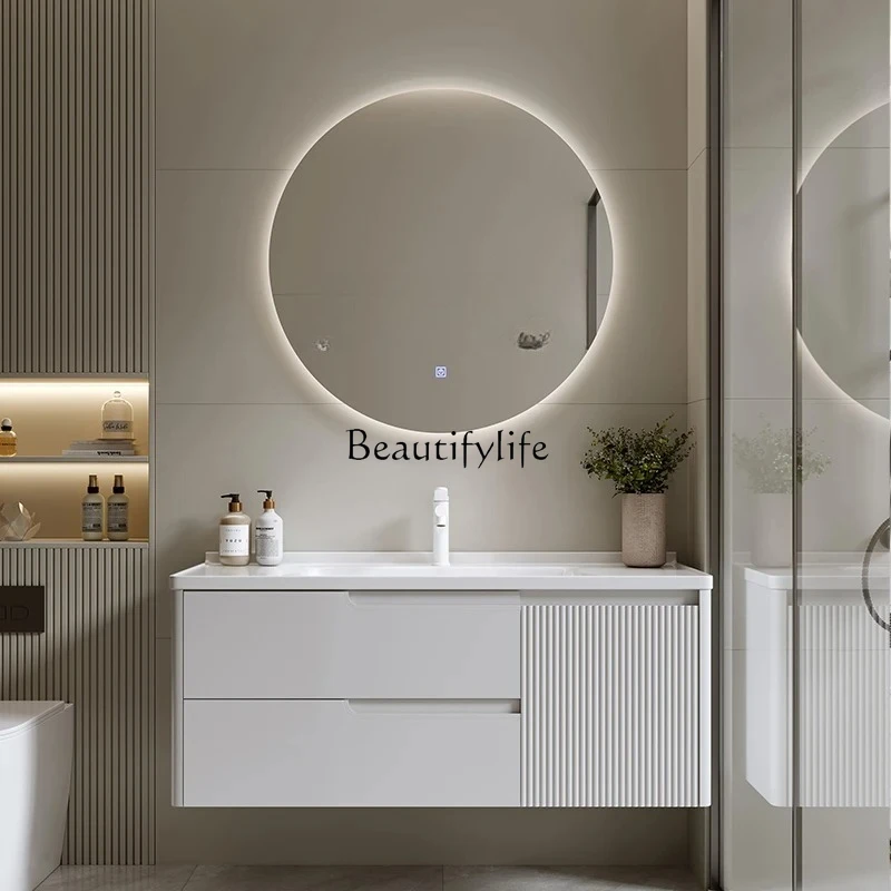 

stainless steel bathroom cabinet ceramic integrated basin toilet washstand hand and face cabinet