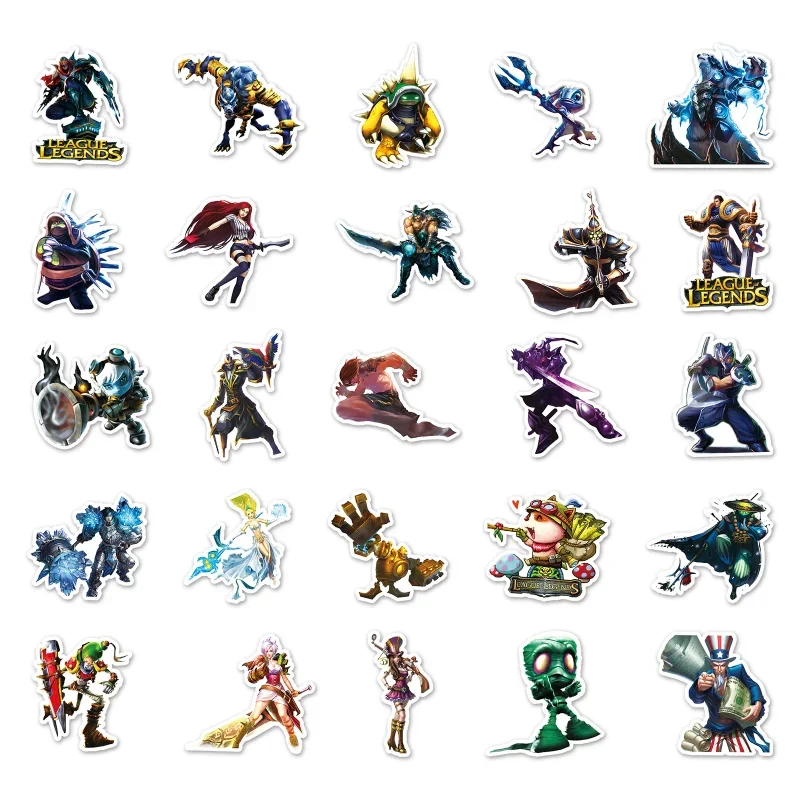 50/30/10PCS League of Legends Amumu Alistar Popular Game Mobile Tablet Skateboard Self-adhesive Decorative Waterproof Stickers