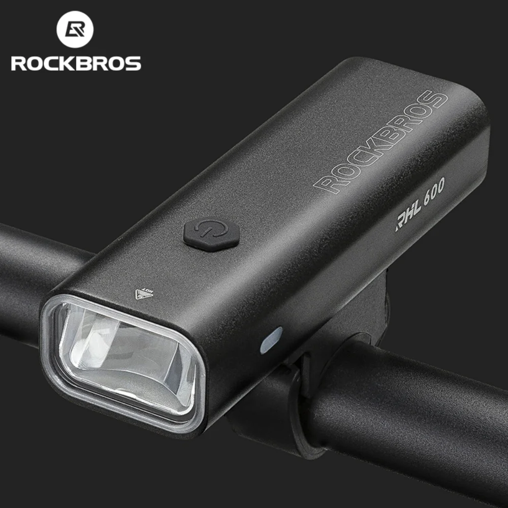 ROCKBROS Bicycle Headlight USB Charging 600 Lumens Strong Light Flashlight IPX6 Waterproof Bicycle Light Riding Accessories