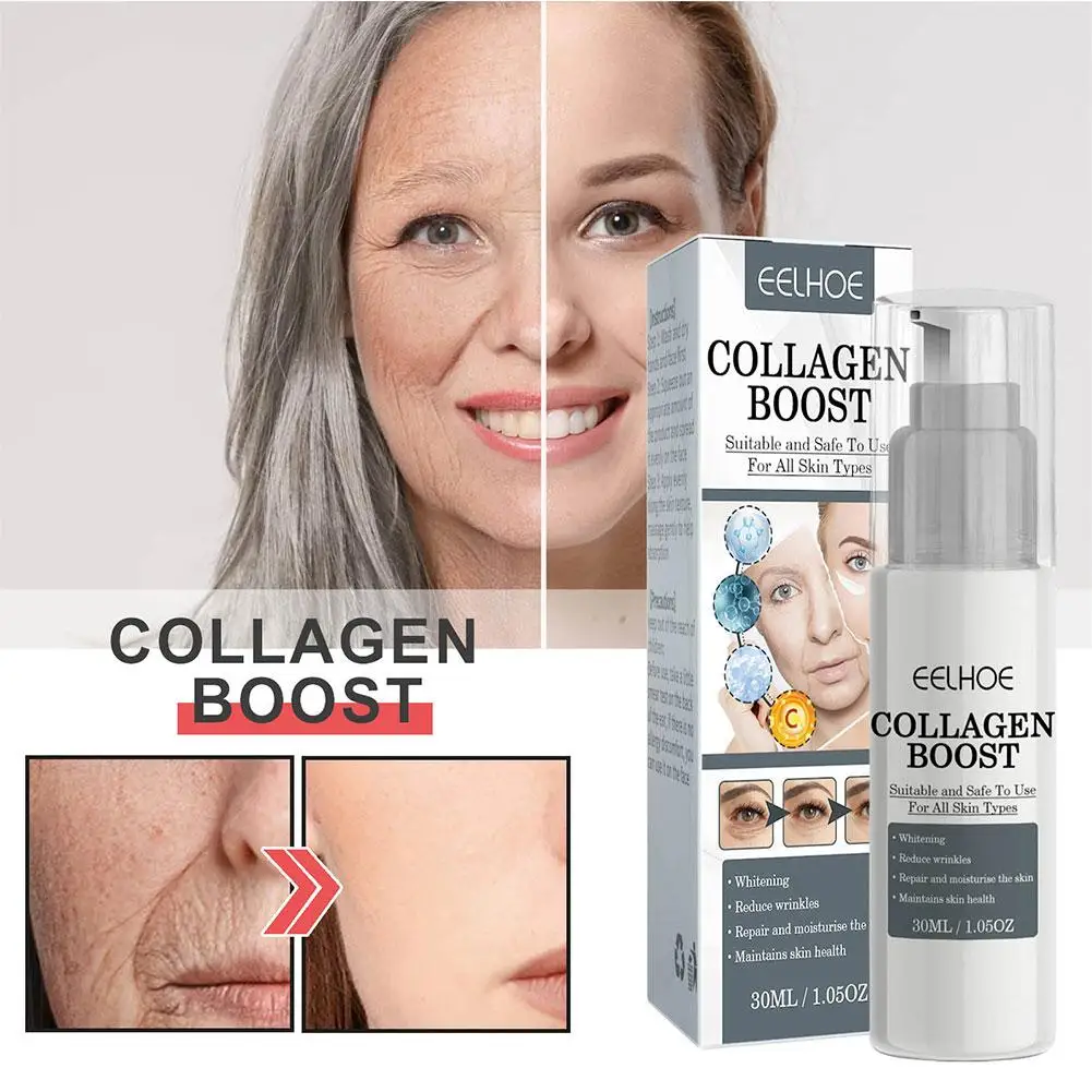 Soro Collagen Boost para mulheres, anti-envelhecimento, corrector de manchas escuras, creme facial anti-rugas, linhas finas desbotadas, cuidados com a pele, 30ml, 3PCs