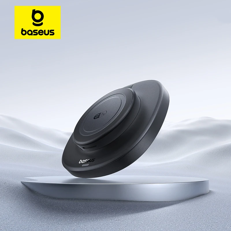מטען אלחוטי מגנטי Baseus 15W Qi2 עם זווית צפייה מתכווננת ⚡