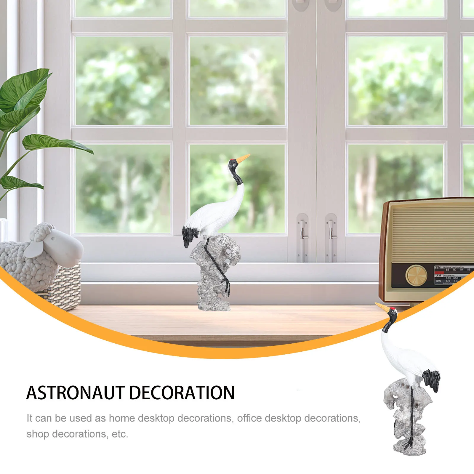 

4Pcs White Crane Resin Ornaments Miniature Micro Landscape Bonsai Garden Decor Simulation Craft Crane Ornaments