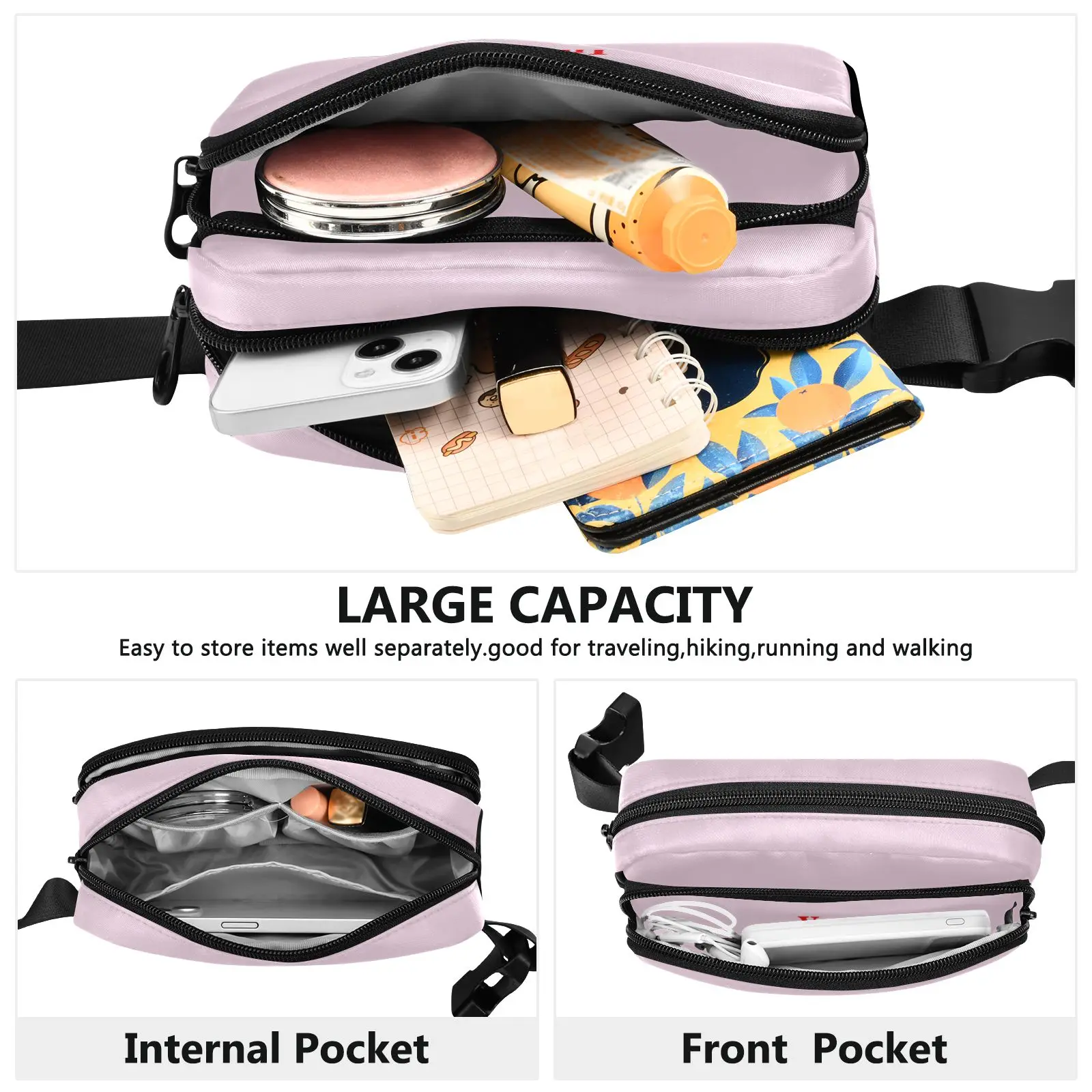 Fashion Waist Packs Women Purse Casual Phone Belt Bag Customized pattern Female Travel Phone Bag Men Fanny Banana Bag Chest