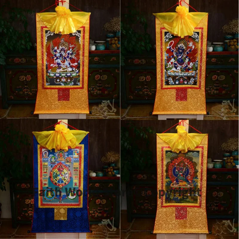 4P--Wholesale Buddhist supplies--60CM Thang-ga -Six-arm Mahaga Yamantaka VAJRA KILAYA Buddha Mandala Thangka painting