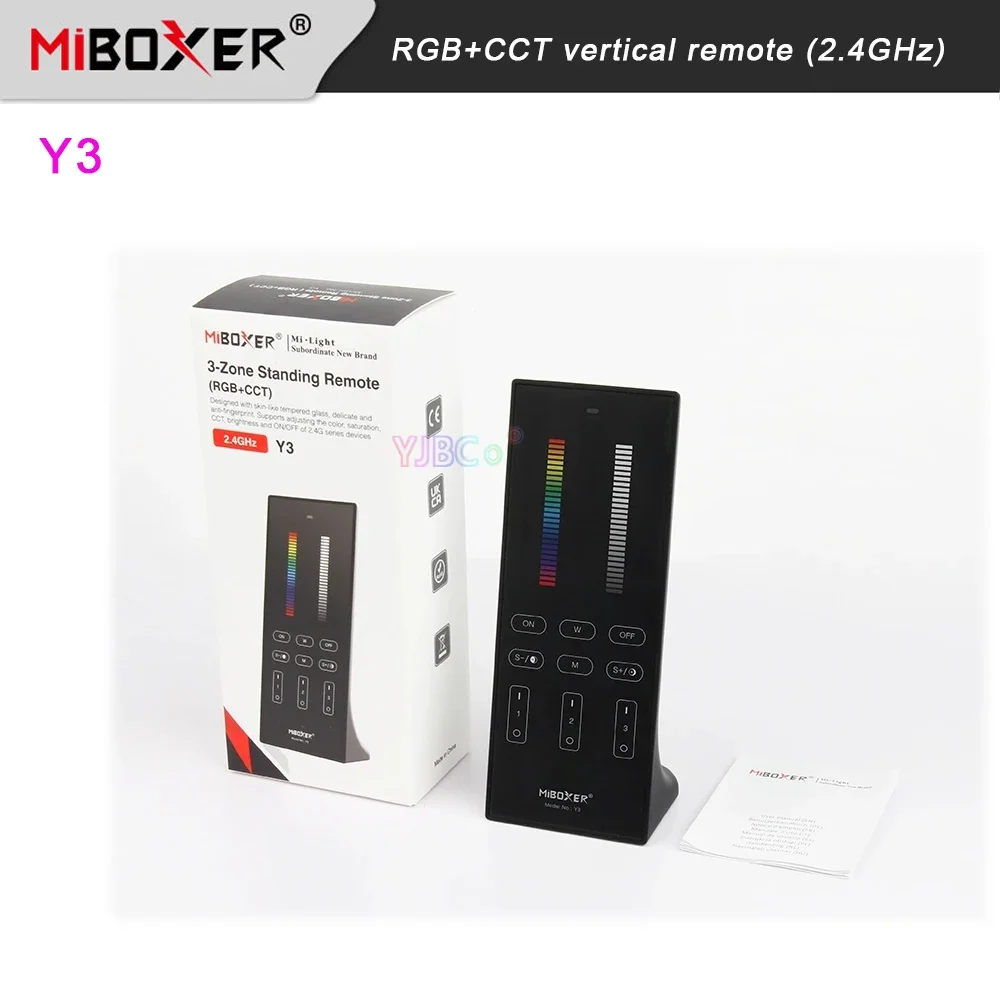 Miboxer 2.4G RGB+CCT vertical remote  RGB/CCT/brightness(single color) dimmable touch glass Dimmer Switch led controller Y3