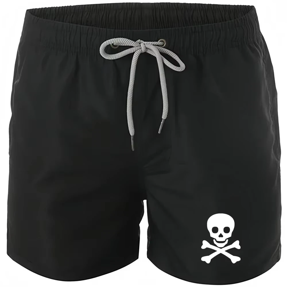 

Men's Summer New Skull Printed Beach Shorts Fashion Outdoor Casual Swimming Running Sports Loose Breathable Shorts Large Size