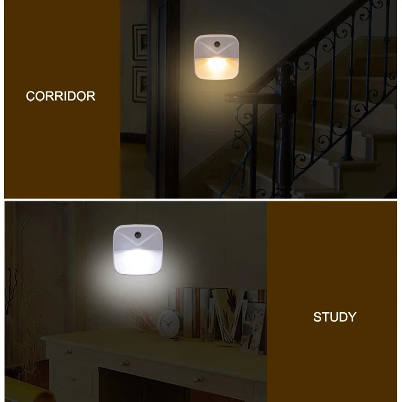 Smart Sensor Night Lights Bedside Lamp LED Body Intelligent Induction Control Energy-saving Light Kids Mini Light Bedroom Lamp