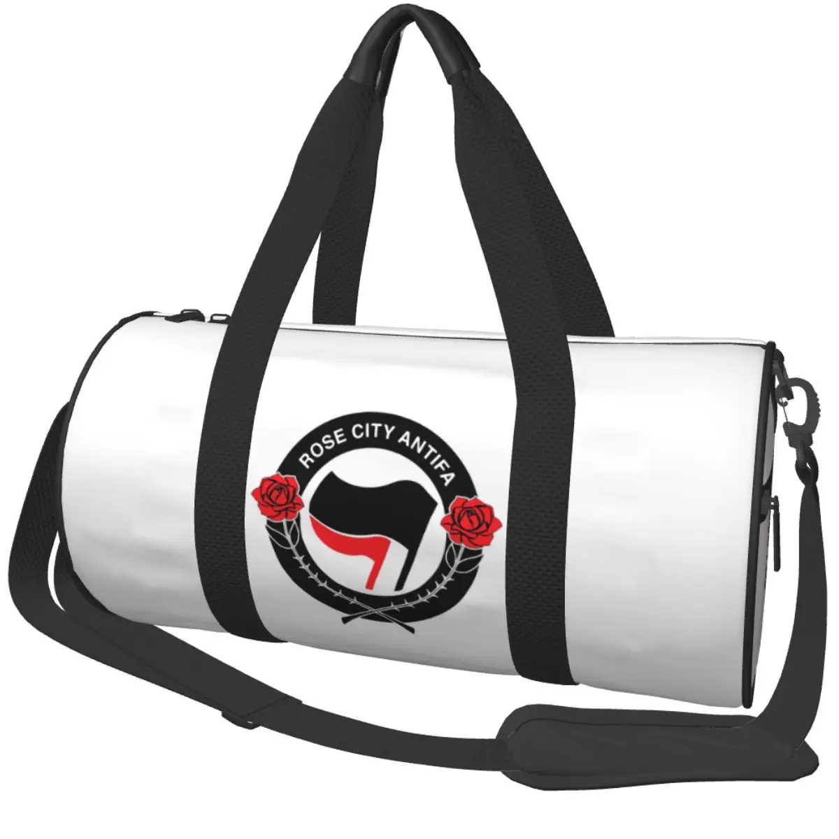 

Antifa Anarcho-Communist Flag Sport Bags with Shoes Gym Bag Portable Men's Custom Handbag Travel Training Novelty Fitness Bag