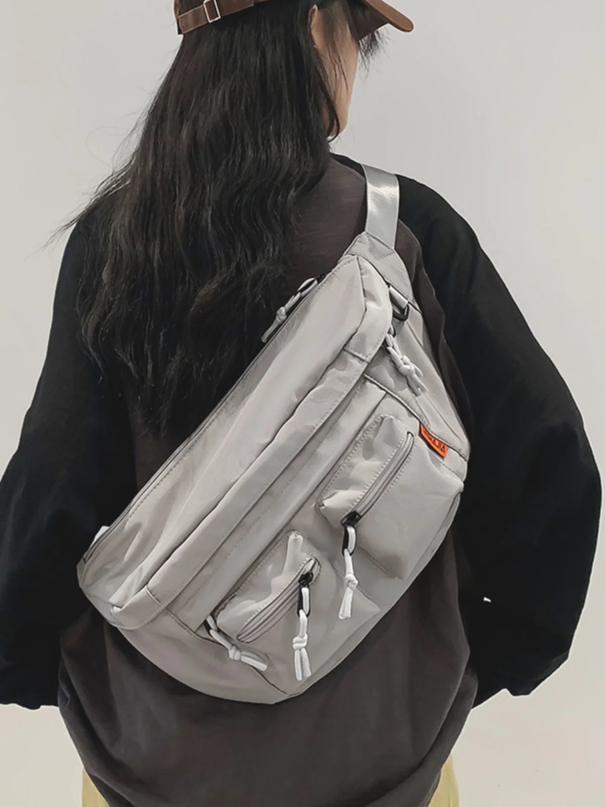 Trendy Men's Large Capacity Crossbody Backpack Sports Chest Bag 2026 New Style Simple Versatile Student Casual Nylon Material