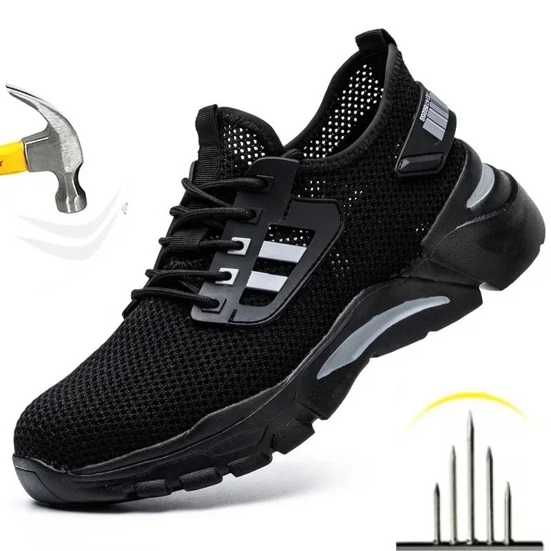 

Work Sneakers Steel Toe Shoes Men Safety Shoes Puncture-Proof Work Shoes Boots Fashion Indestructible Footwear Security