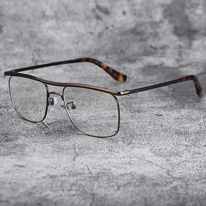 Myopia Glasses Male Vintage Optical Eyeglasses Frame Men Square Prescription Spectalces Anti Blue Light Glasses -2.0 -1.75 -1.25