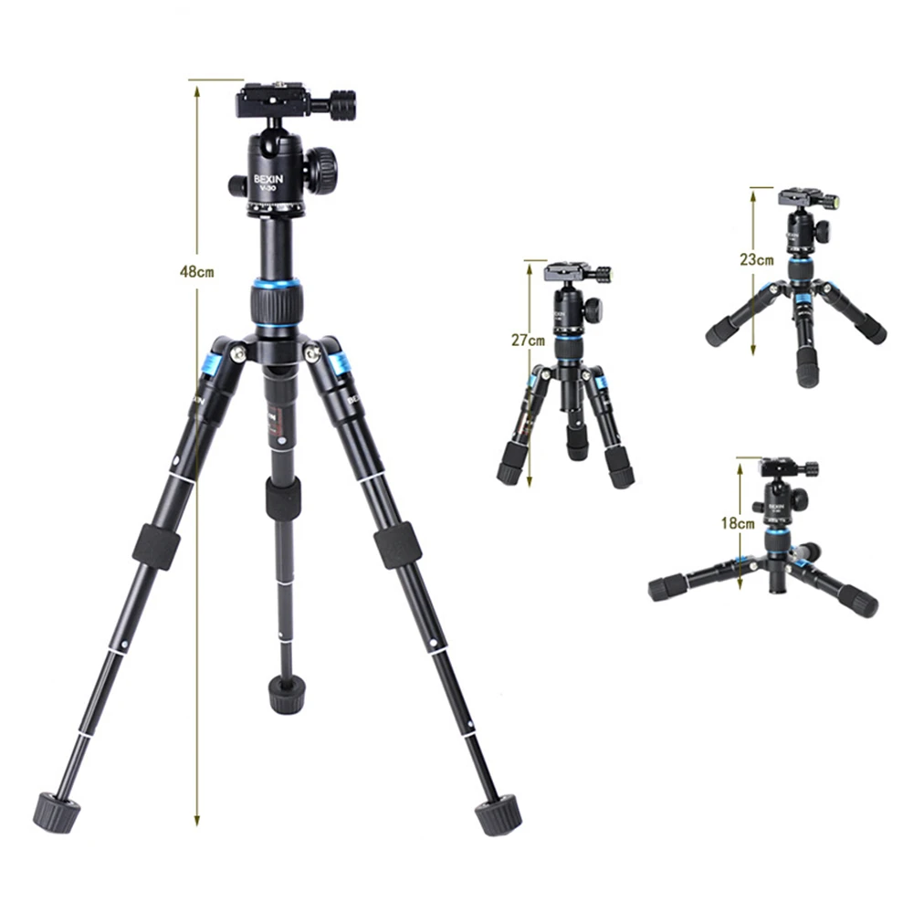 BEXIN MS08 Desktop Mini Tripod Portable for Phone Self-timer Live Tripod Camera Photography SLR Tabletop Mini Ball Head Tripod