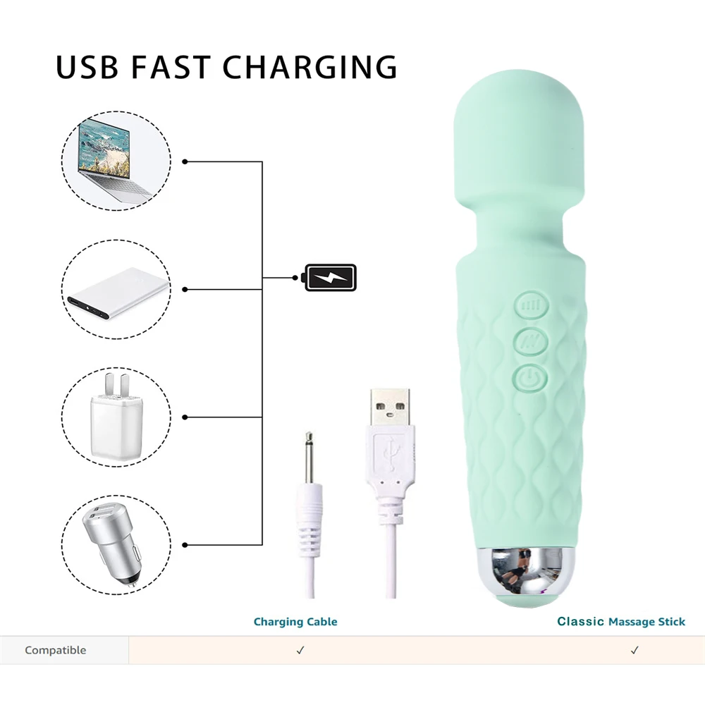 ترقية هزاز صغير للنساء ، مدلك الجسم المحمولة ، البظر G-بقعة الهزاز ، اهتزاز قوي ، شحن USB ، لعبة الجنس ، 20 وسائط