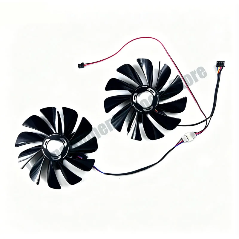 Neu für XFX/PowerColor RX5700 5700XT Black Wolf Edition RAW II Grafikkartenlüfter mit Temperaturregelung und leisem Betrieb – Detail 5