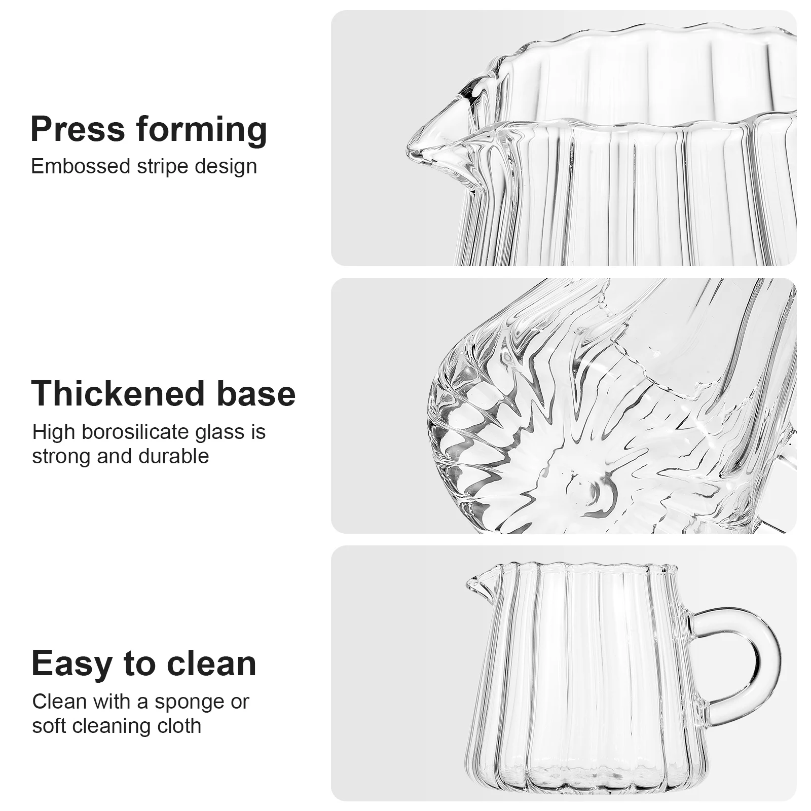 

High Borosilicate Glass Milk Can Cup Clear Pitcher Frothing Frother Small Coffee