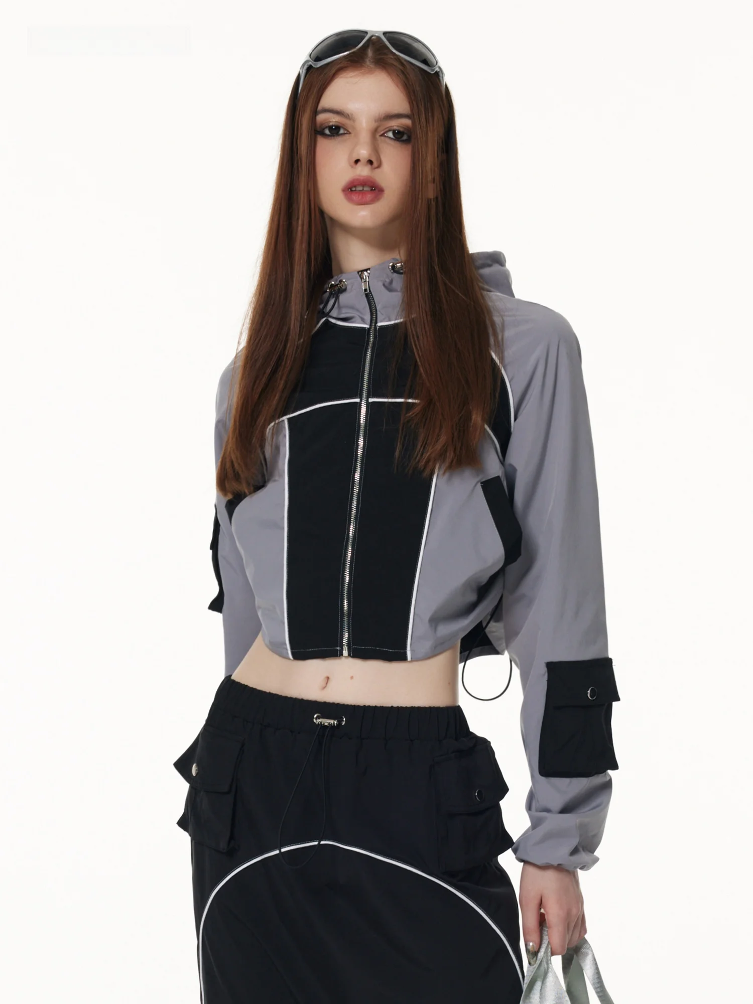 

Vone eeE Early Autumn American Retro Spicy Girl Small Fraance Sle High Waist Casual Sportswear Set Women's High Rope