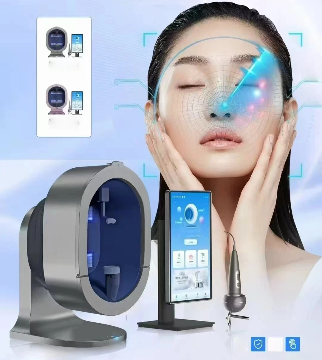 AISIA Q1 3D AI顔肌分析器 肌トラブル診断 8スペクトルプロフェッショナル分析 美容サロン機器