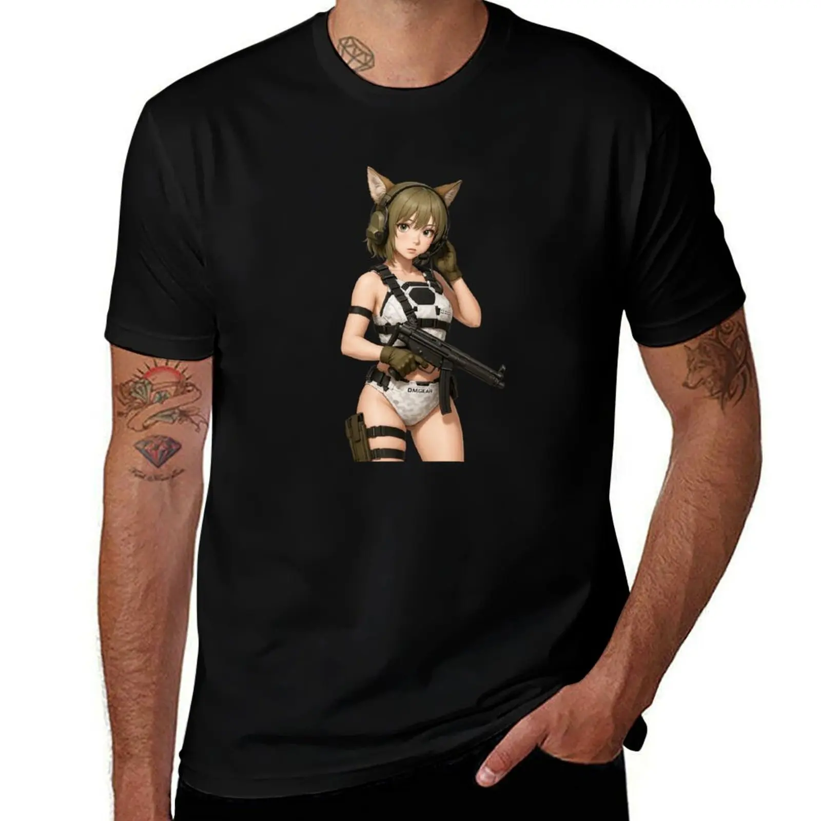 

Tactical kemonomimi T-Shirt custom t-shirts Personalized t-shirt clothes black t-shirts for men