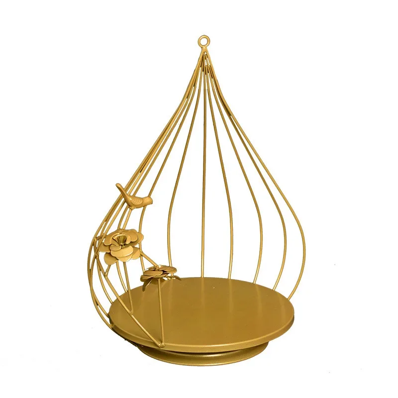 Western restaurant dim sum pastry rack European light luxury metal round cake rack bakery simple bird cage cake rack decoration